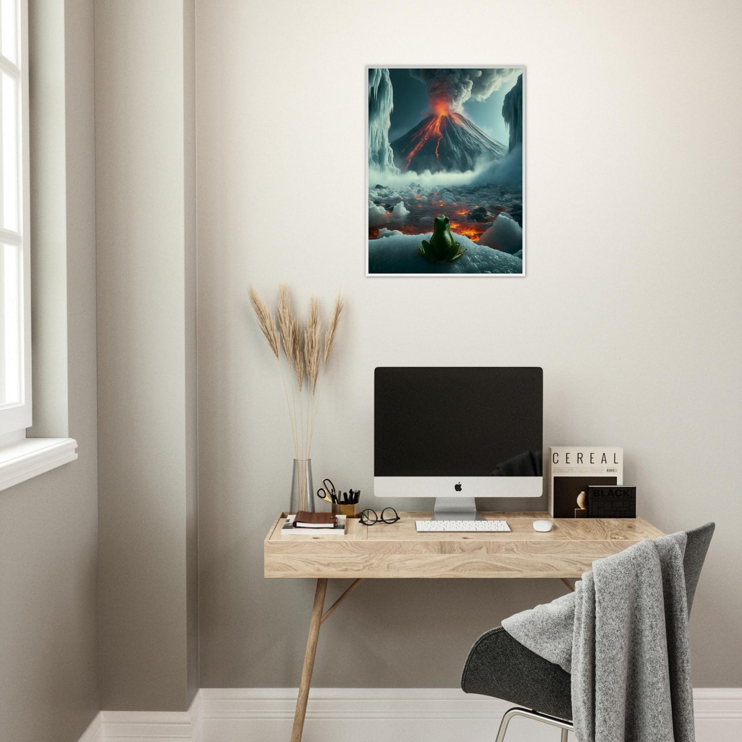 Arctic Contrast: A Tale of Fire and Ice - Framed Poster - JDivine