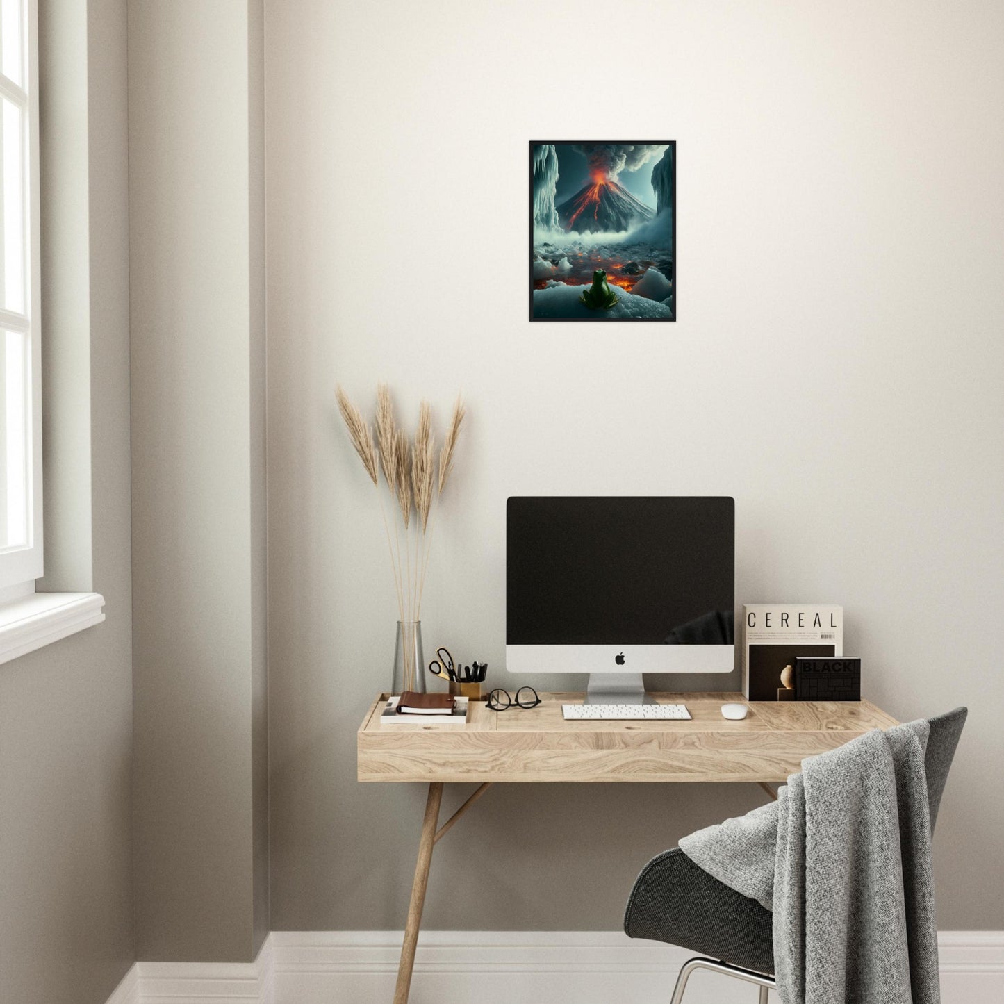 Arctic Contrast: A Tale of Fire and Ice - Framed Poster - JDivine