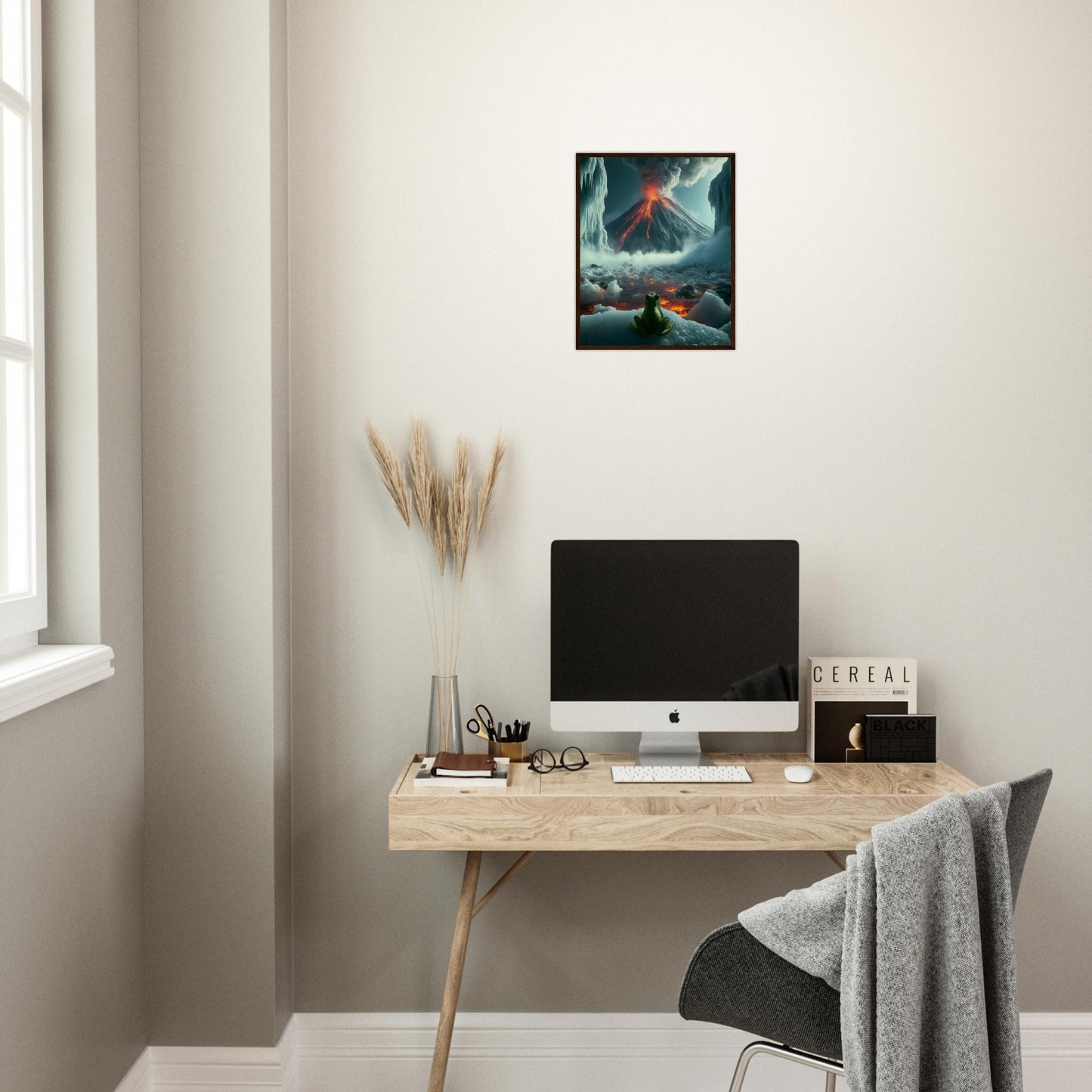 Arctic Contrast: A Tale of Fire and Ice - Framed Poster - JDivine
