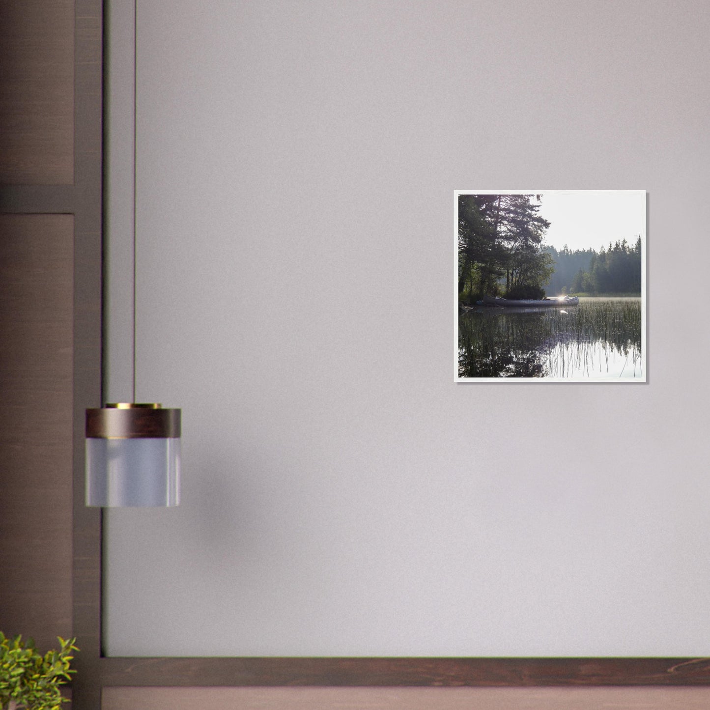 Morning Mist Canoe - Framed Poster - JDivine