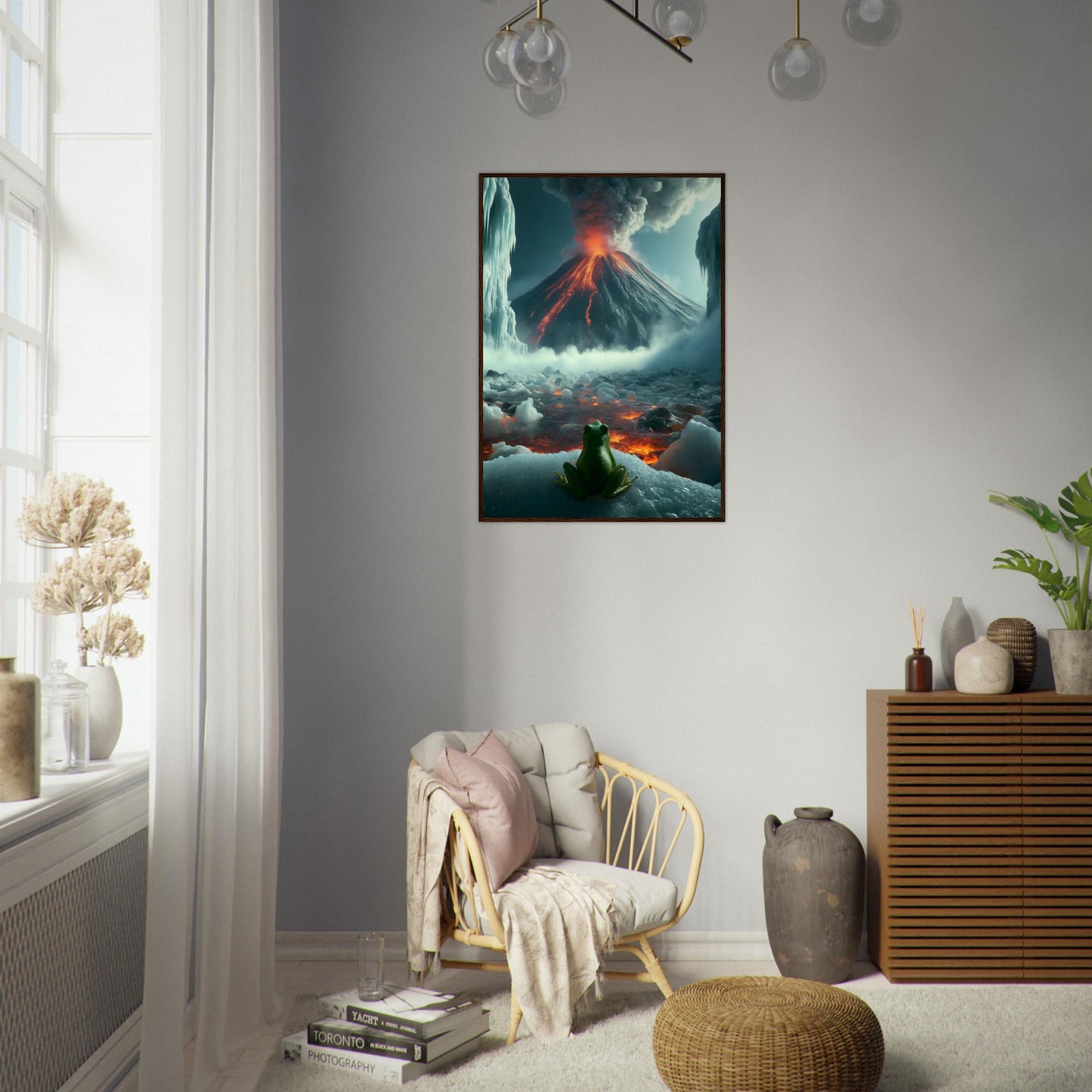 Arctic Contrast: A Tale of Fire and Ice - Framed Poster - JDivine