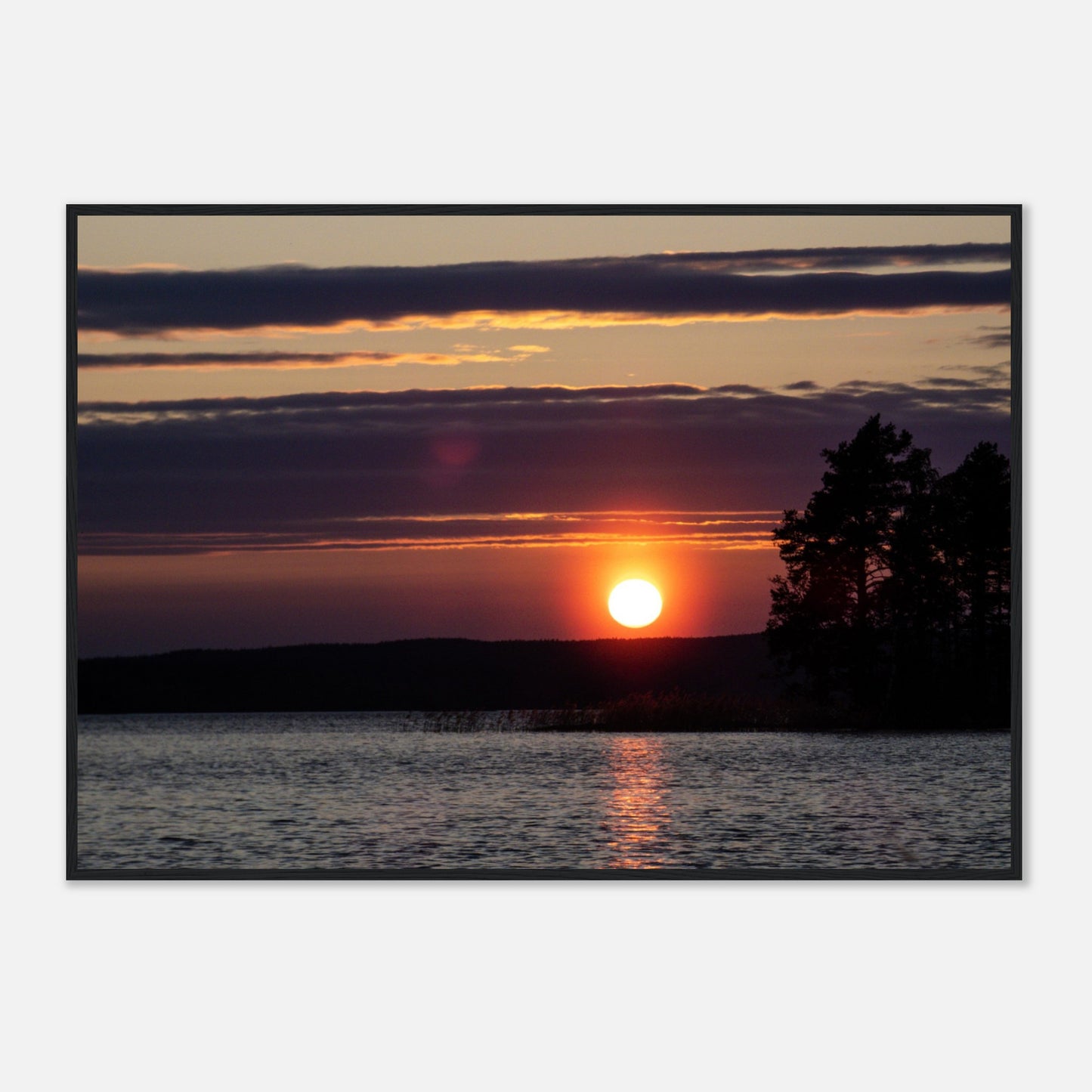 Crimson Lake Sunset - Framed Poster - JDivine