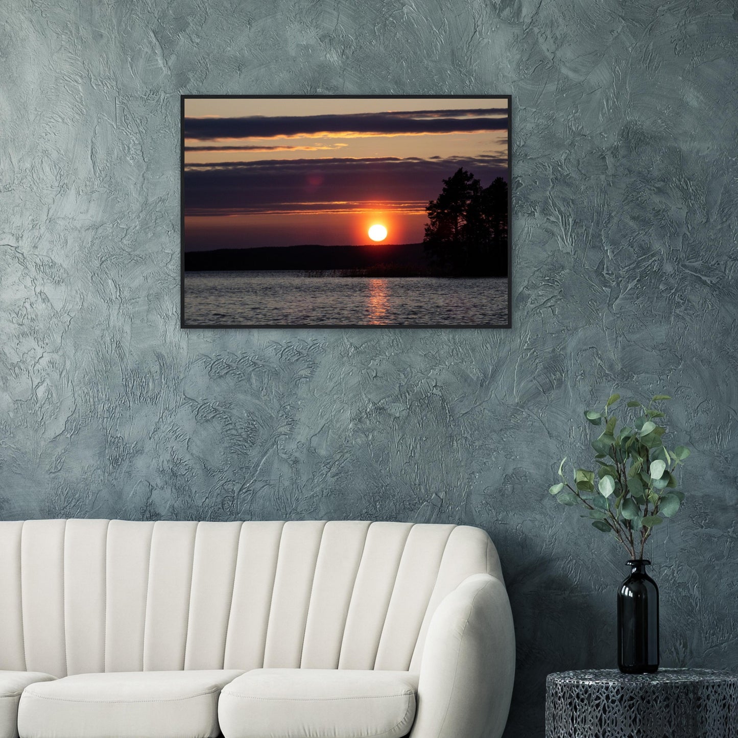 Crimson Lake Sunset - Framed Poster - JDivine