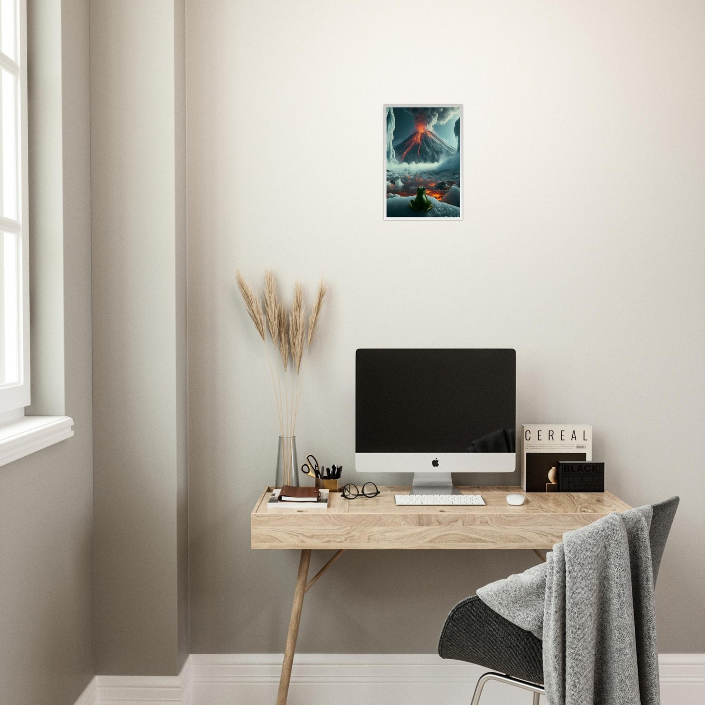 Arctic Contrast: A Tale of Fire and Ice - Framed Poster - JDivine