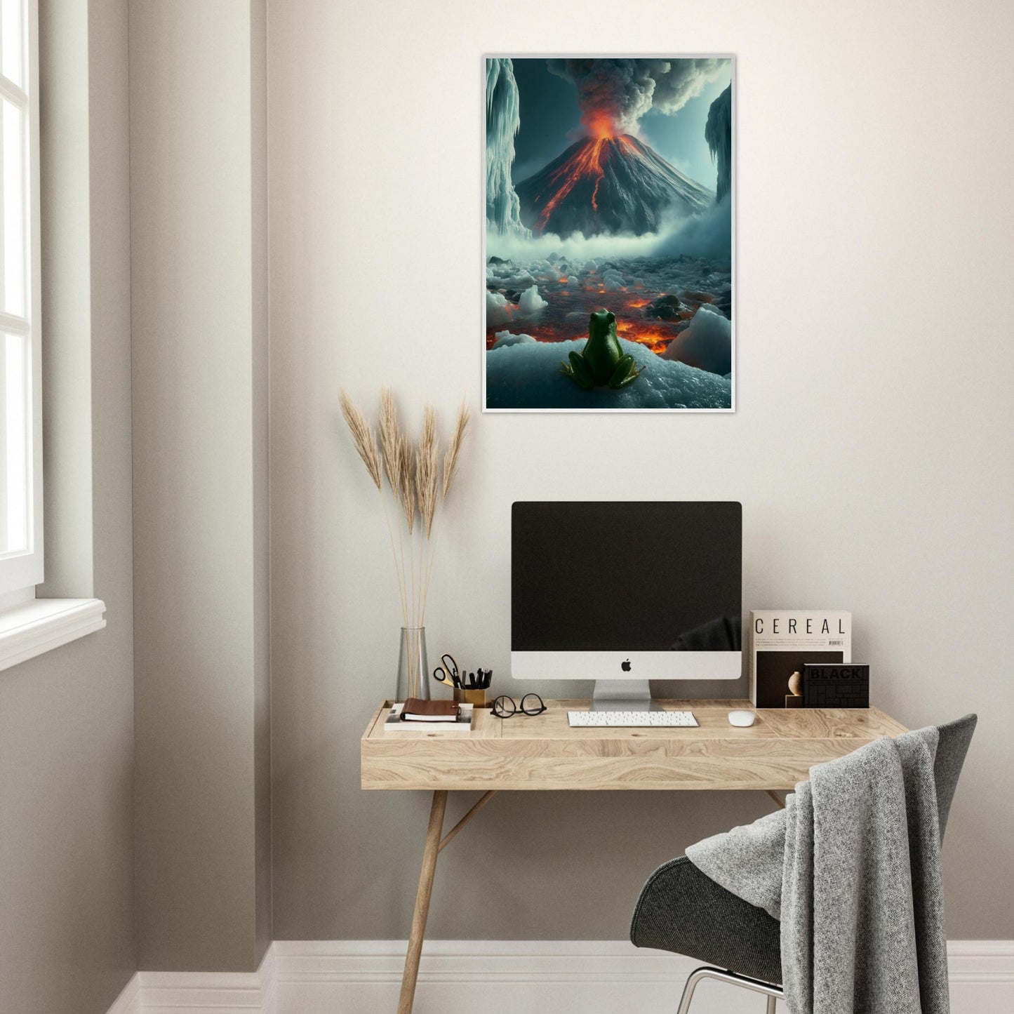 Arctic Contrast: A Tale of Fire and Ice - Framed Poster - JDivine