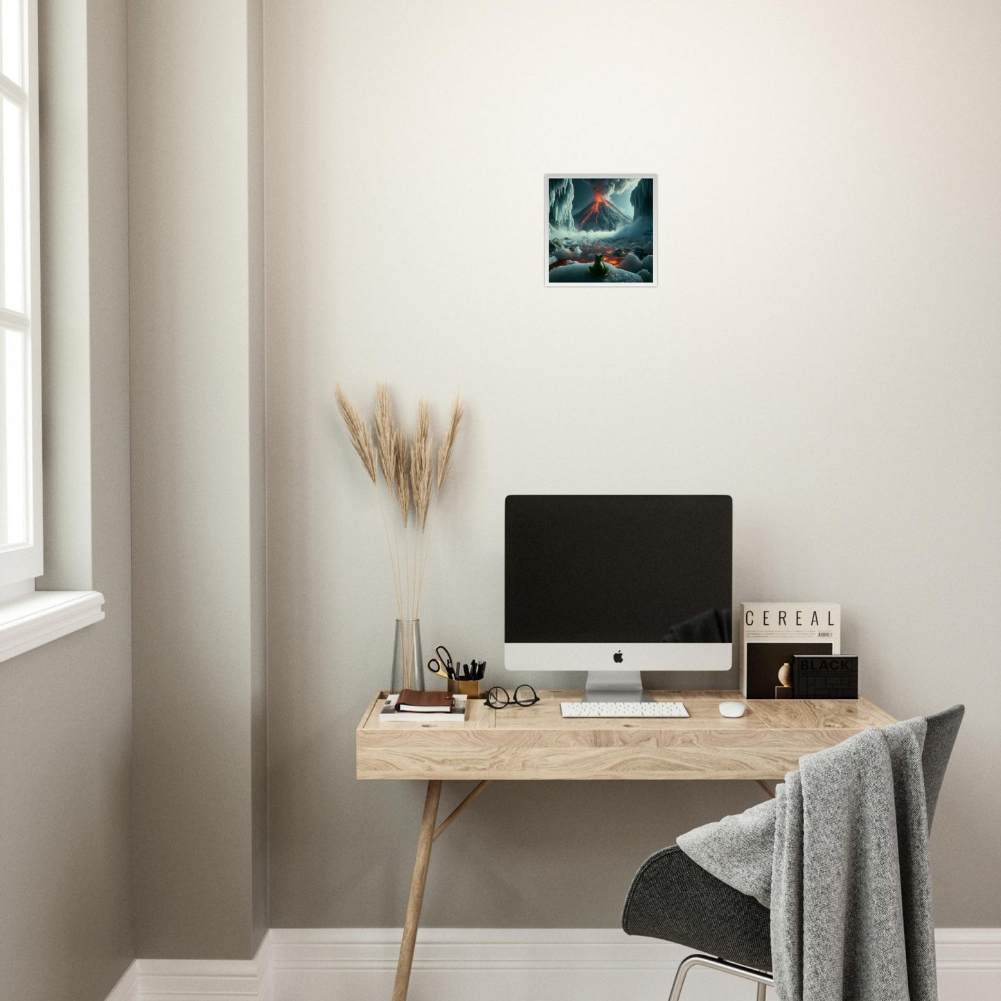 Arctic Contrast: A Tale of Fire and Ice - Framed Poster - JDivine