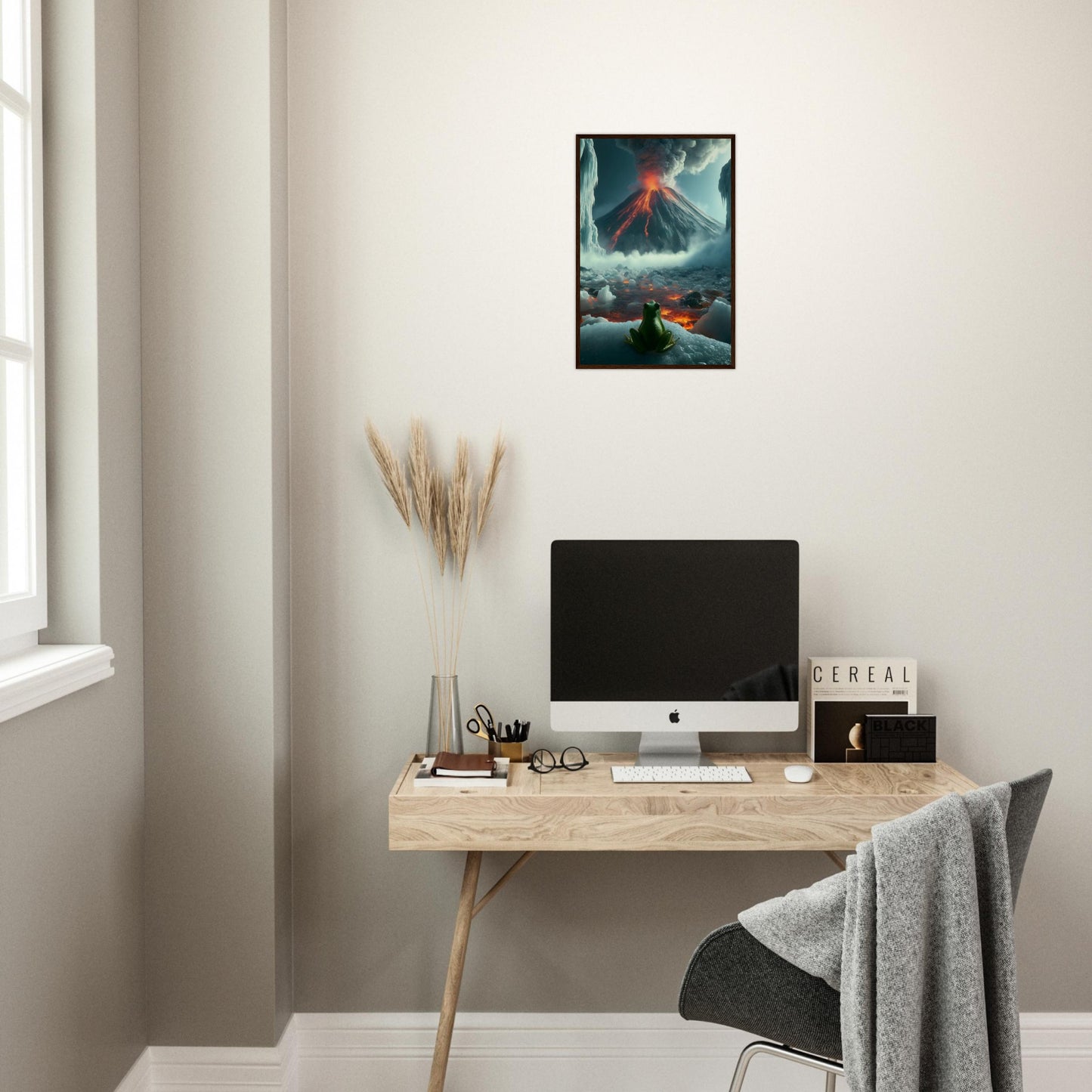 Arctic Contrast: A Tale of Fire and Ice - Framed Poster - JDivine