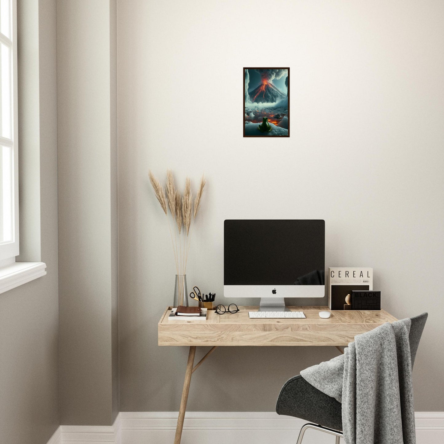 Arctic Contrast: A Tale of Fire and Ice - Framed Poster - JDivine
