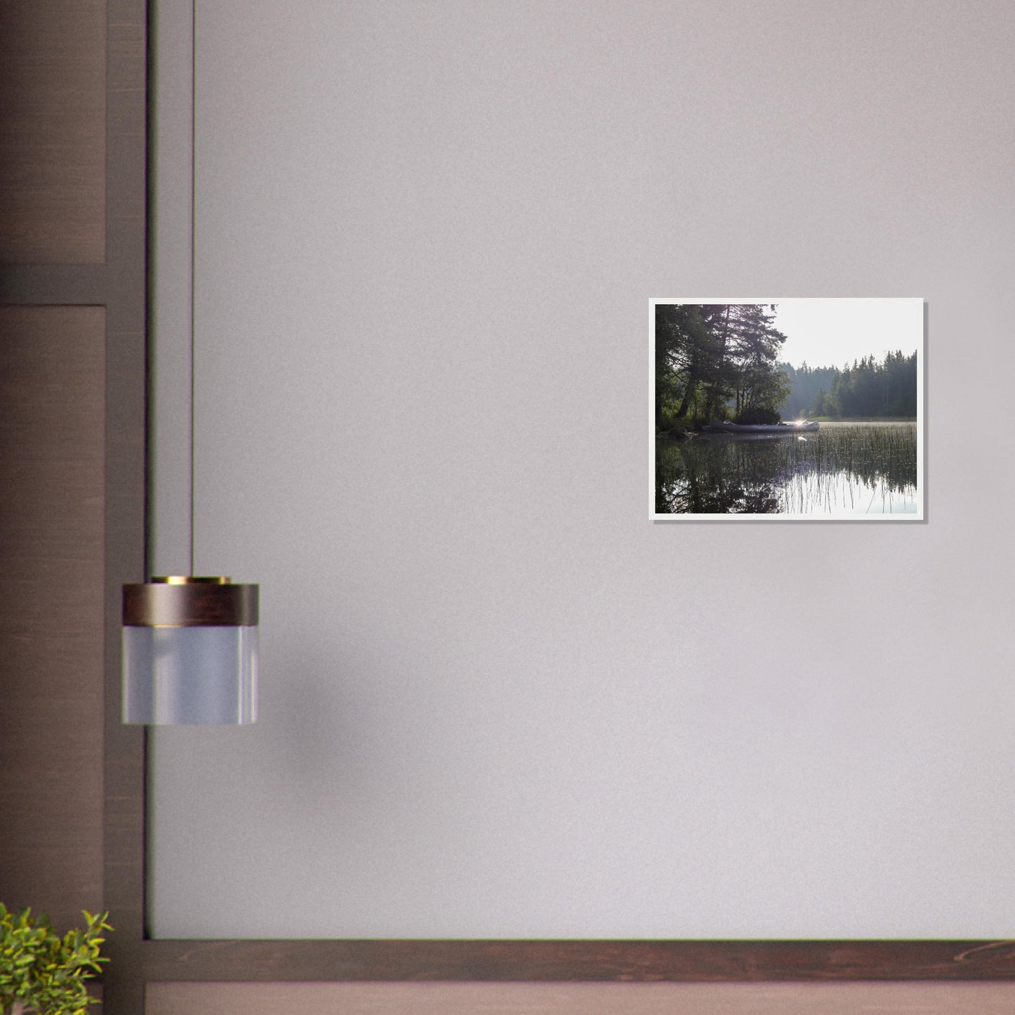 Morning Mist Canoe - Framed Poster - JDivine