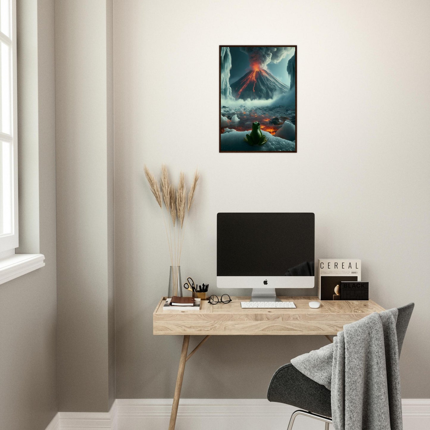Arctic Contrast: A Tale of Fire and Ice - Framed Poster - JDivine