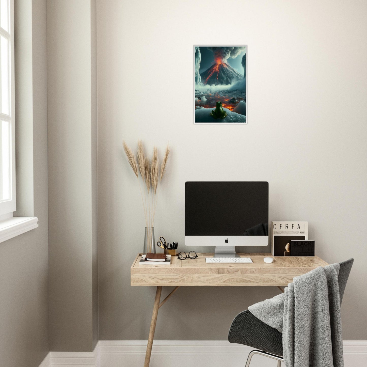 Arctic Contrast: A Tale of Fire and Ice - Framed Poster - JDivine