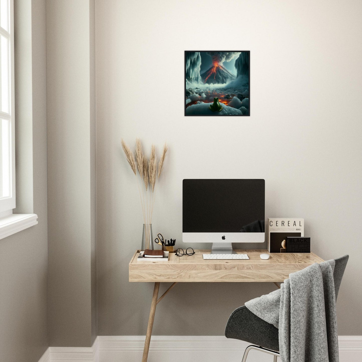 Arctic Contrast: A Tale of Fire and Ice - Framed Poster - JDivine