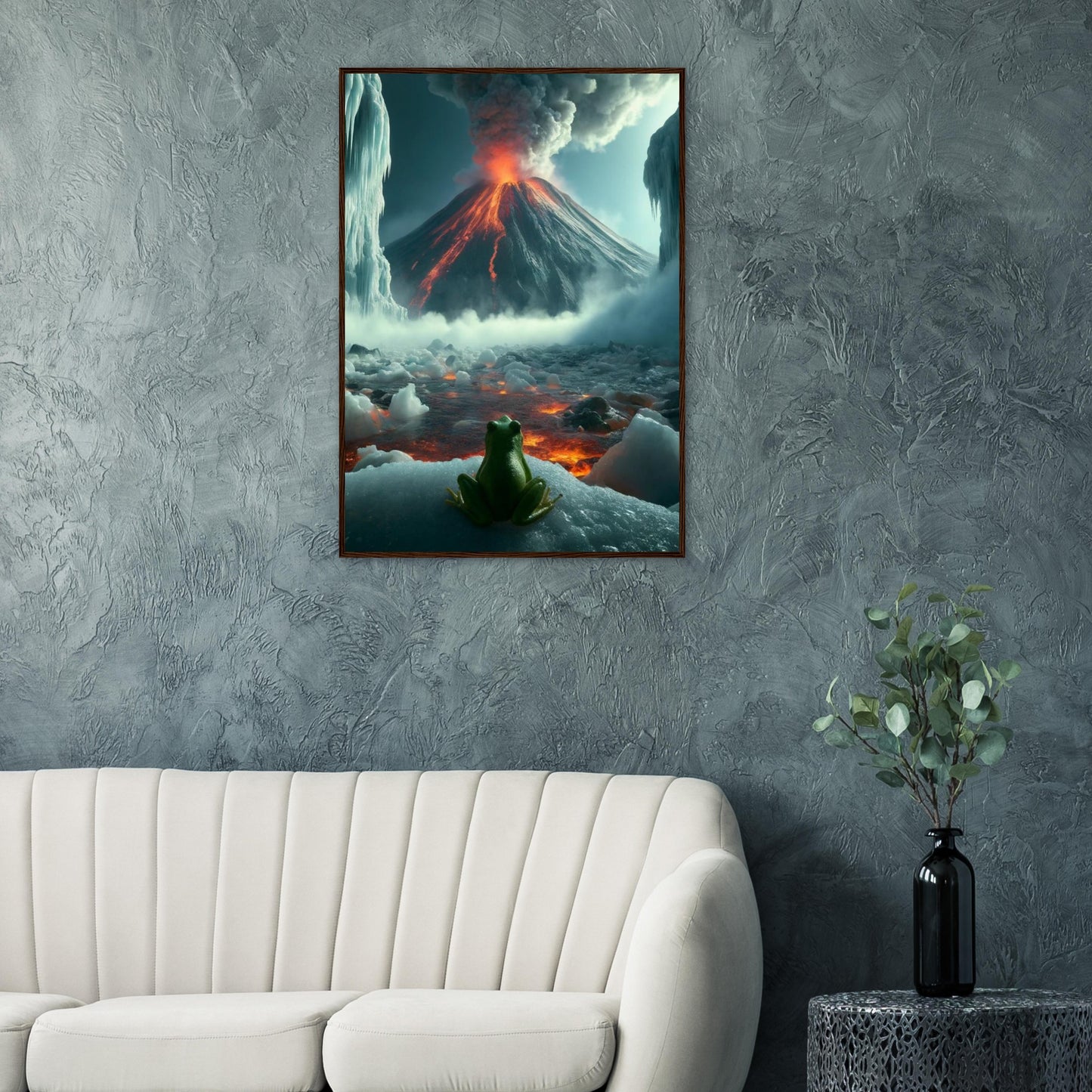 Arctic Contrast: A Tale of Fire and Ice - Framed Poster - JDivine