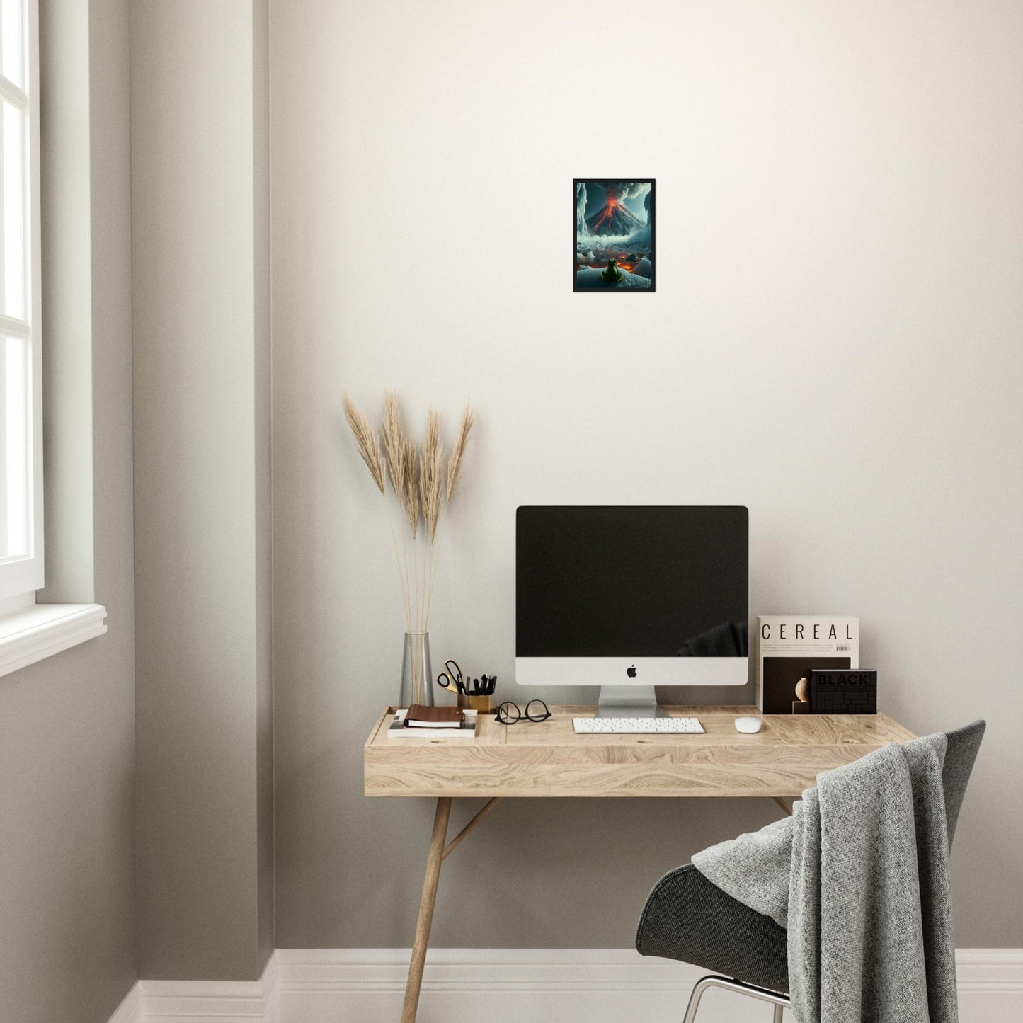 Arctic Contrast: A Tale of Fire and Ice - Framed Poster - JDivine
