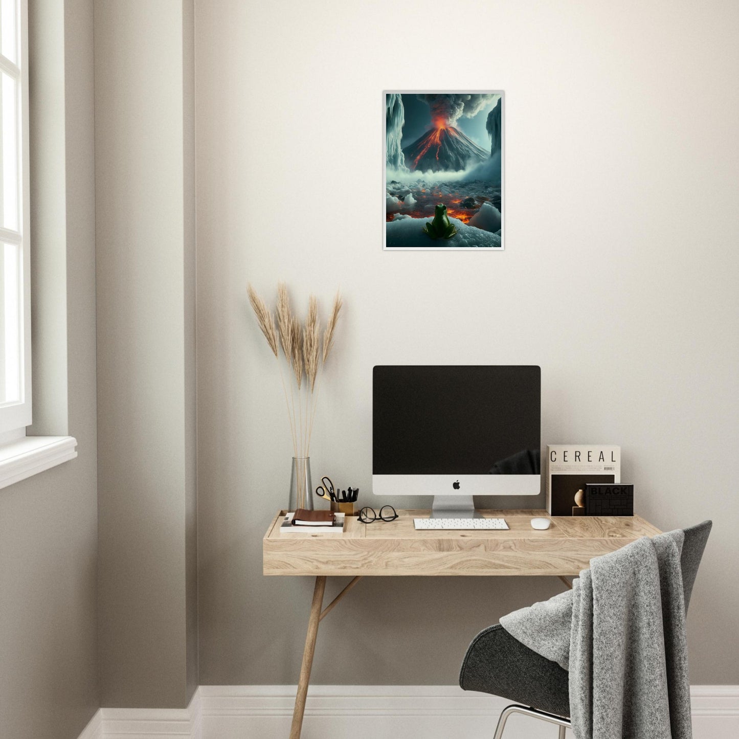 Arctic Contrast: A Tale of Fire and Ice - Framed Poster - JDivine
