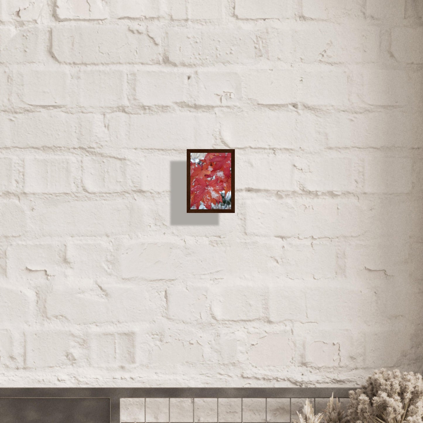 Snow-Kissed Maple Leaves - Framed Poster - JDivine