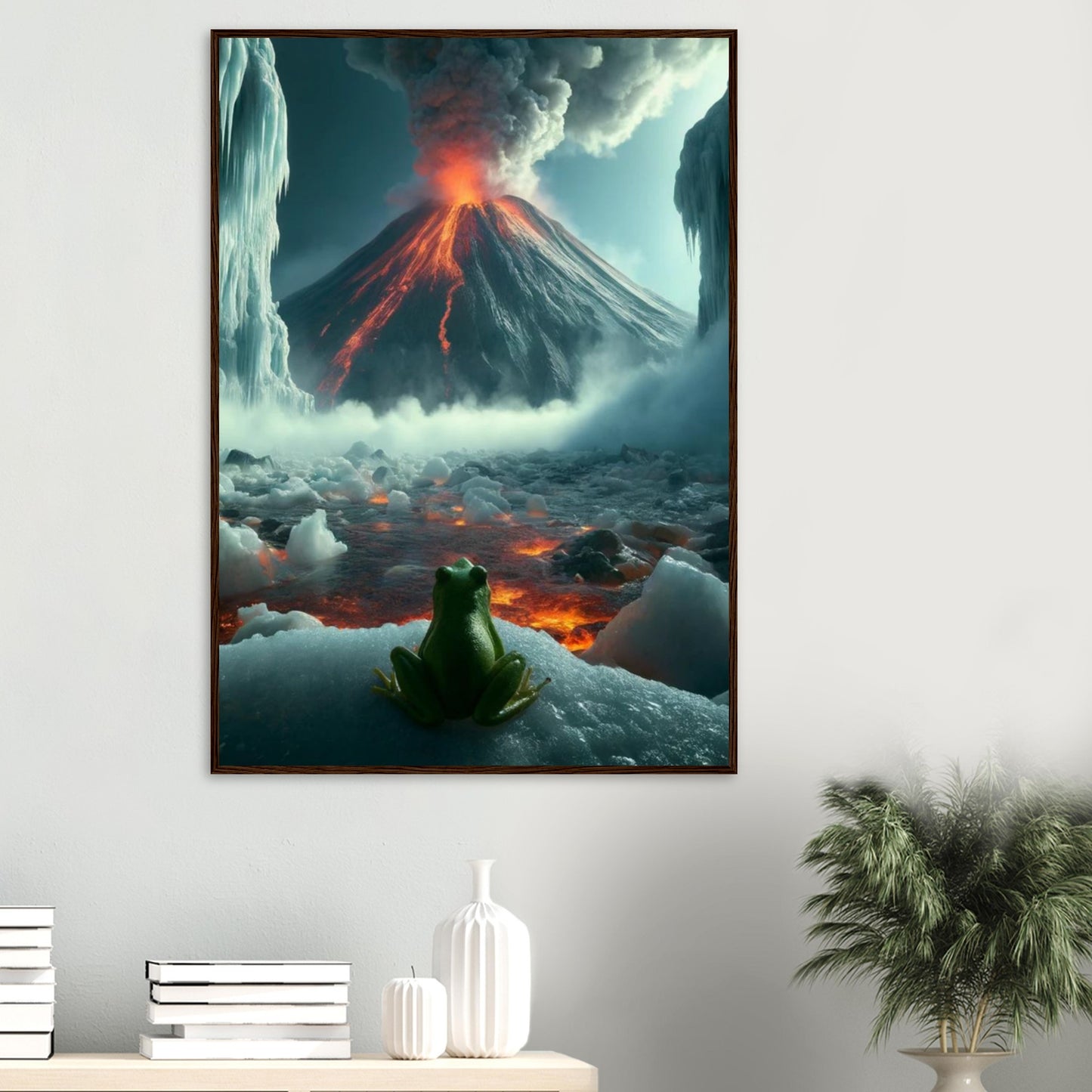 Arctic Contrast: A Tale of Fire and Ice - Framed Poster - JDivine