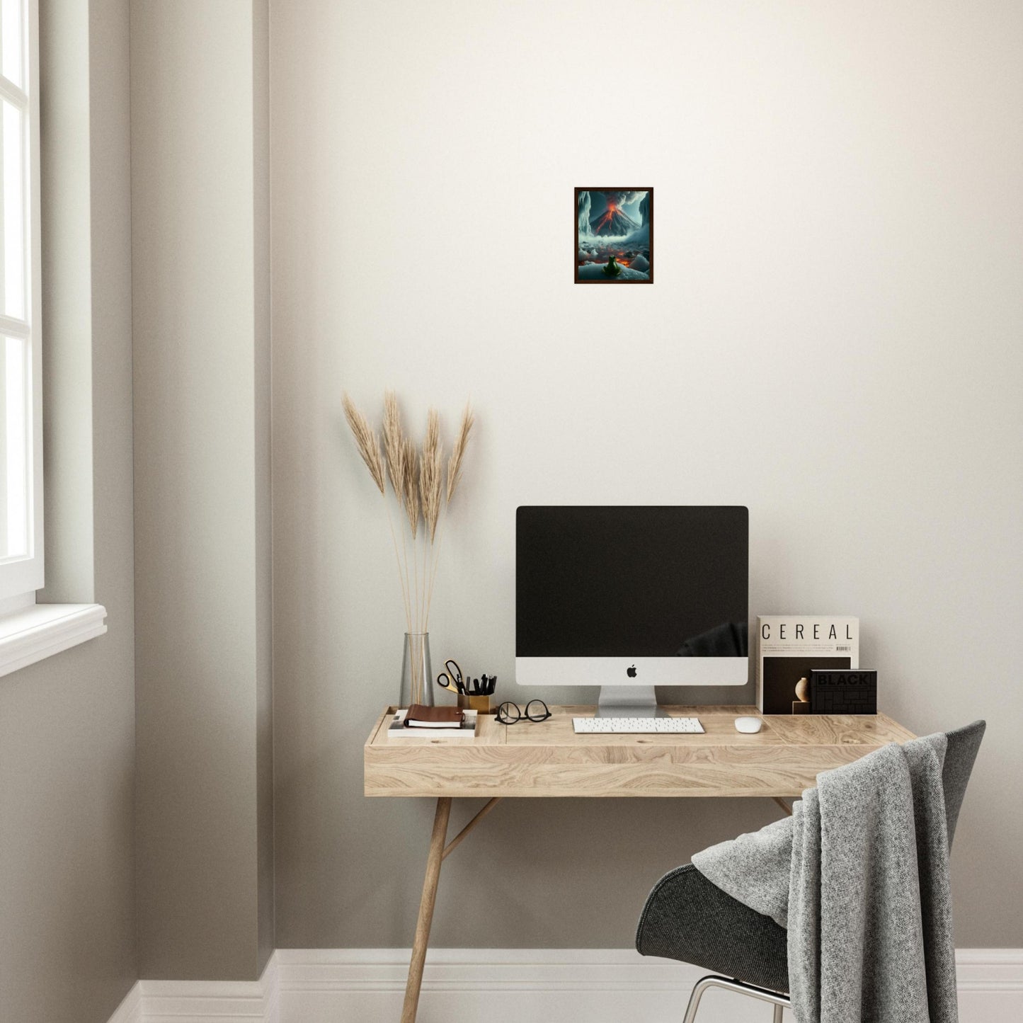 Arctic Contrast: A Tale of Fire and Ice - Framed Poster - JDivine