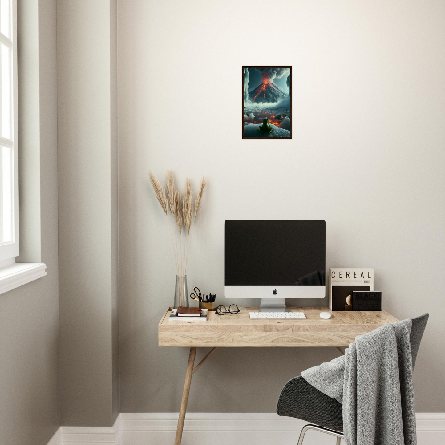 Arctic Contrast: A Tale of Fire and Ice - Framed Poster - JDivine