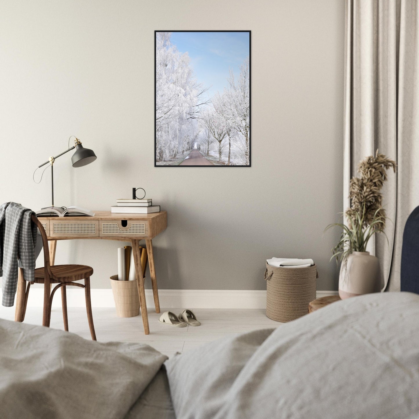 Winter's Silent Path - Framed Poster - JDivine