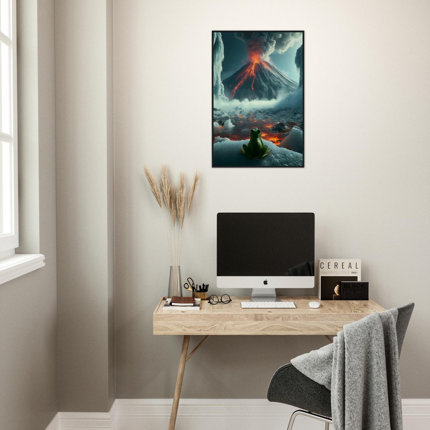 Arctic Contrast: A Tale of Fire and Ice - Framed Poster - JDivine