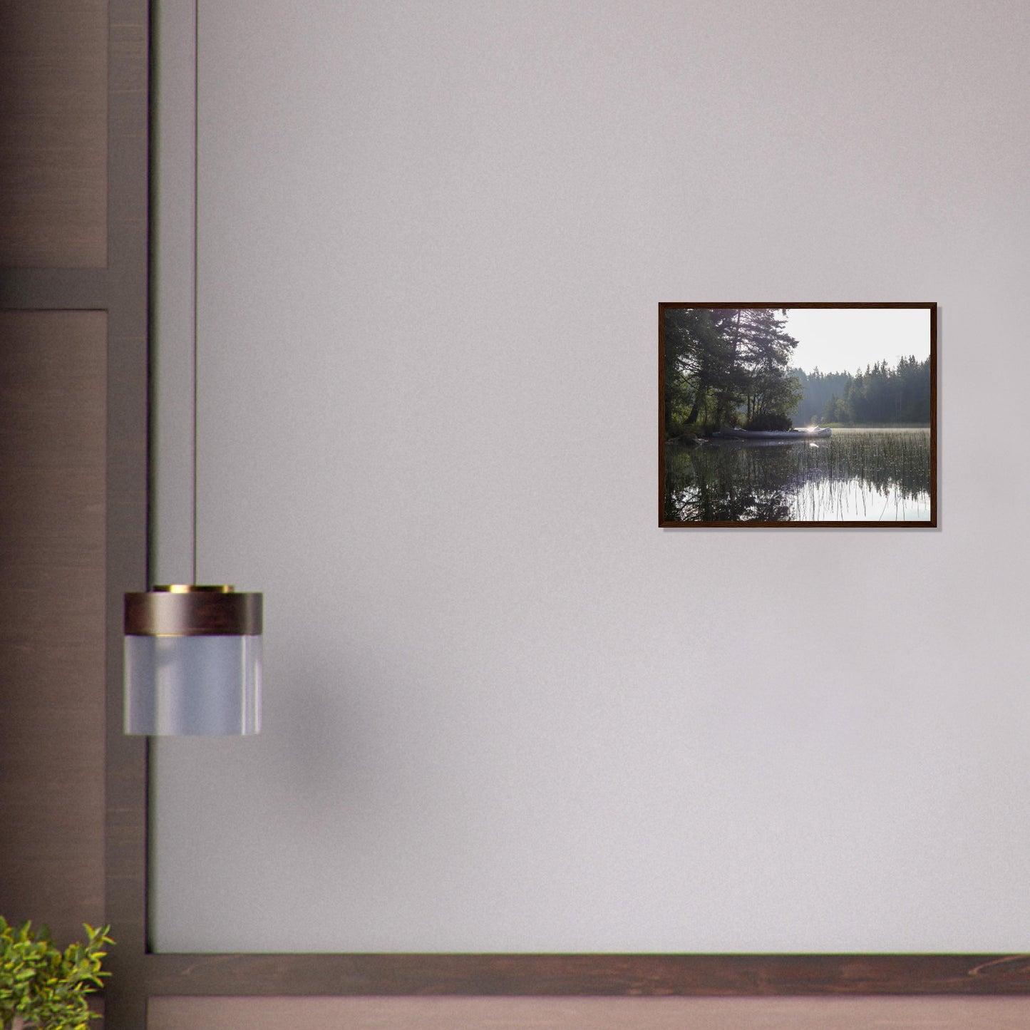 Morning Mist Canoe - Framed Poster - JDivine