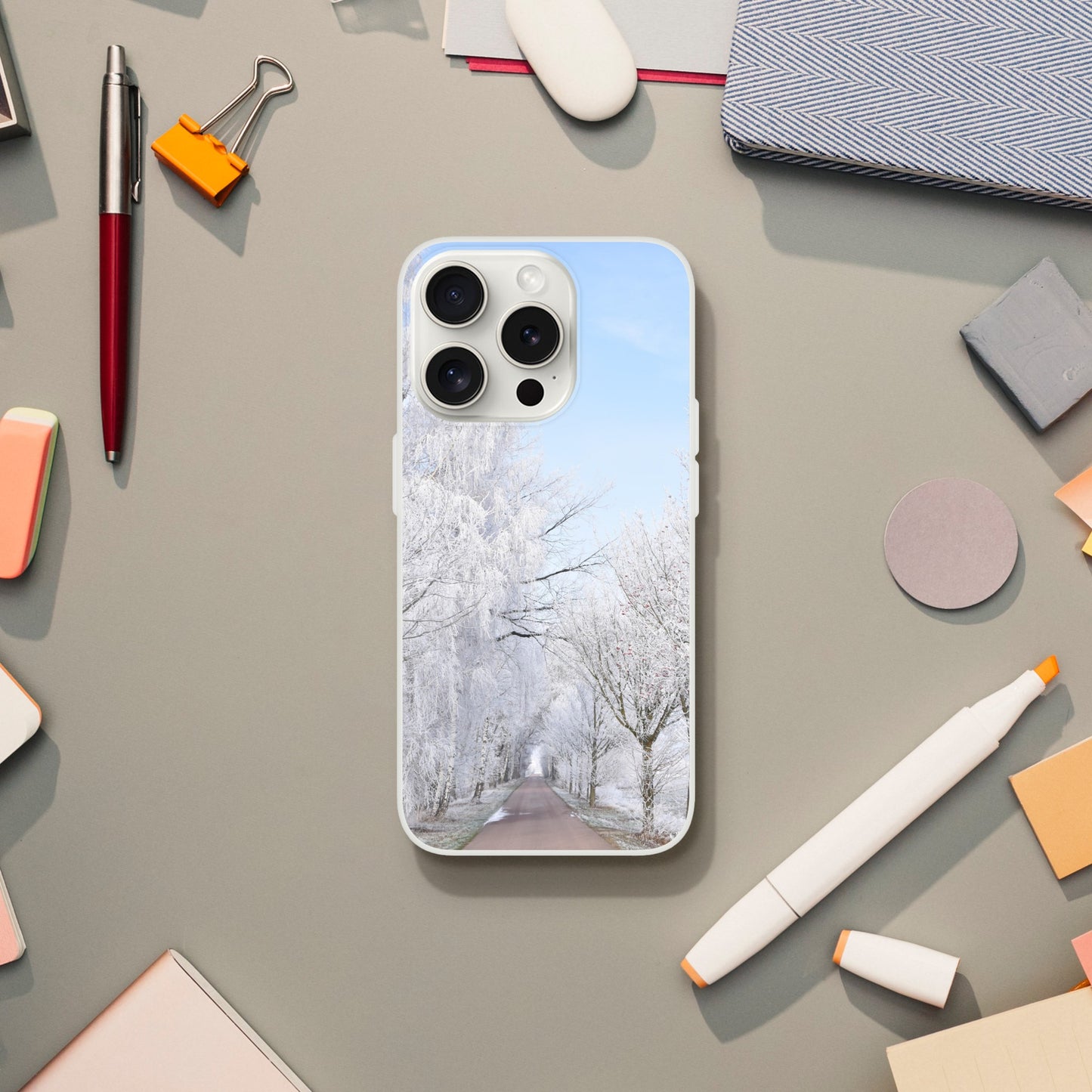 Winter’s Silent Path - Flexi Phone Case - JDivine