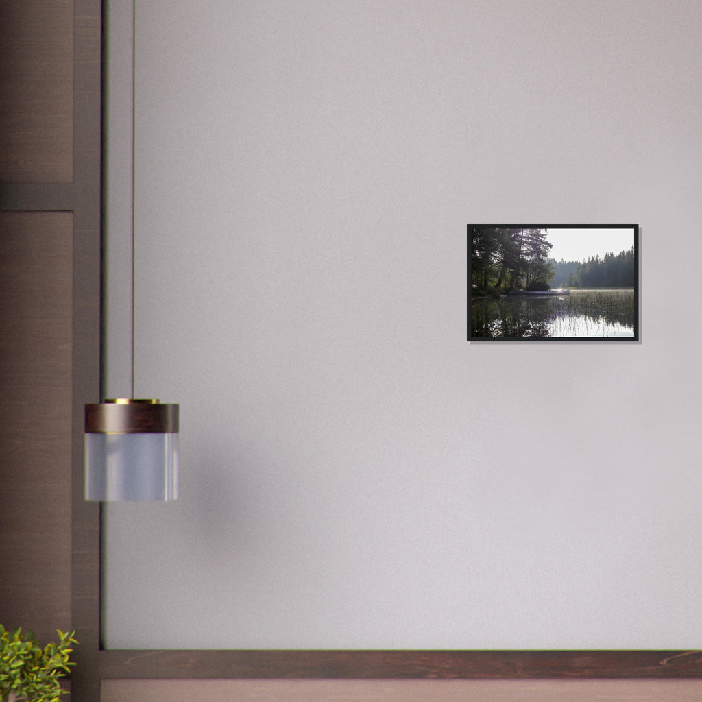 Morning Mist Canoe - Framed Poster - JDivine 