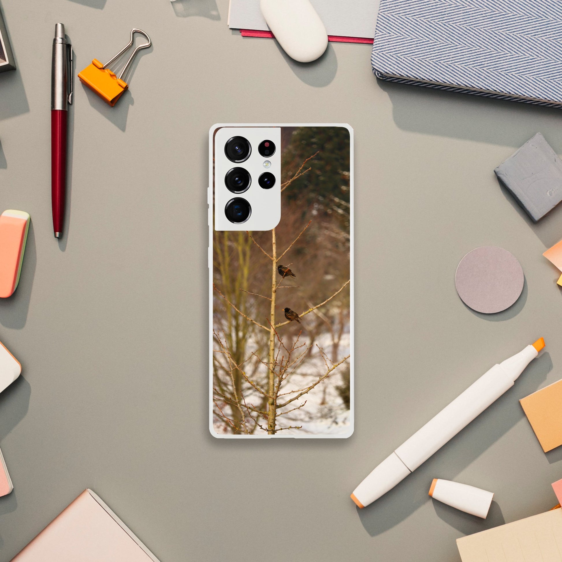 Feathered Winterday - Flexi Phone Case - JDivine 