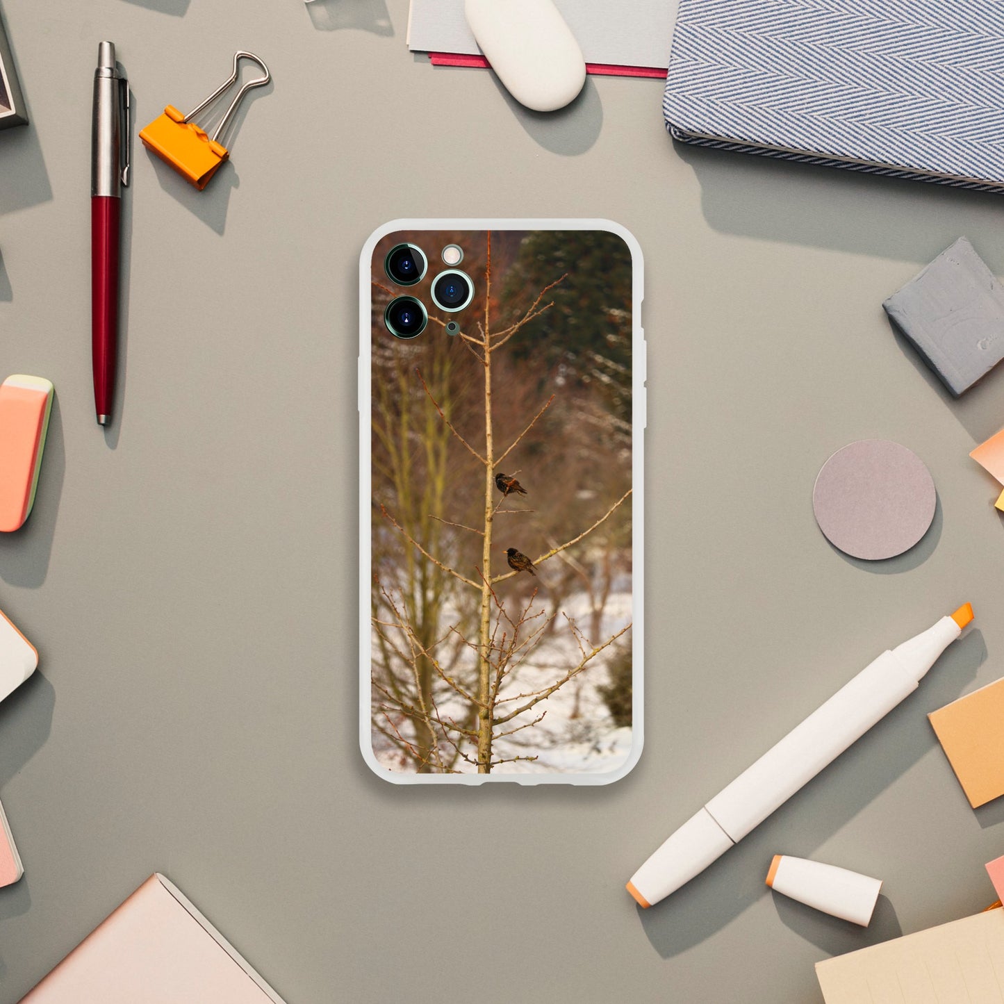 Feathered Winterday - Flexi Phone Case - JDivine 