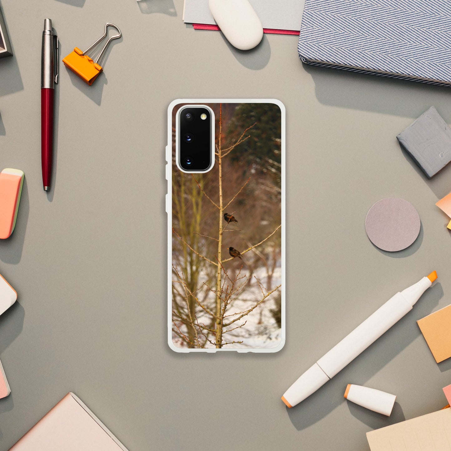 Feathered Winterday - Flexi Phone Case - JDivine 