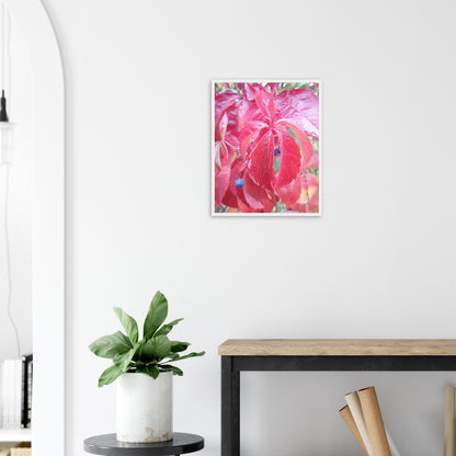 The Essence of Fall: Crimson and Blue - Framed Poster - JDivine 