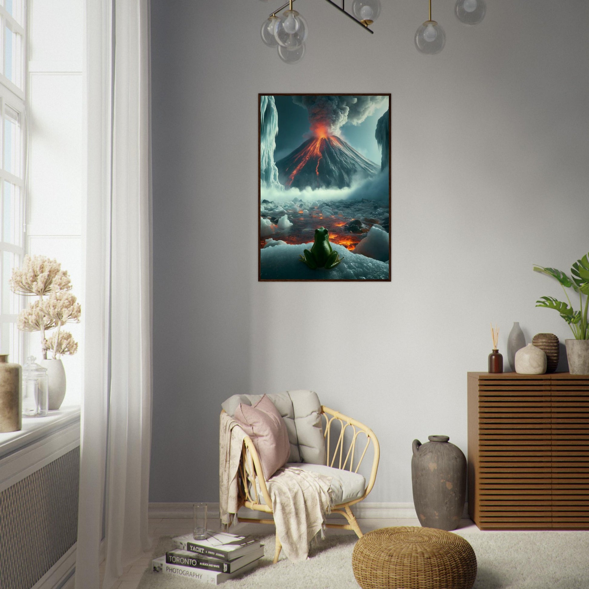 Arctic Contrast: A Tale of Fire and Ice - Framed Poster - JDivine 
