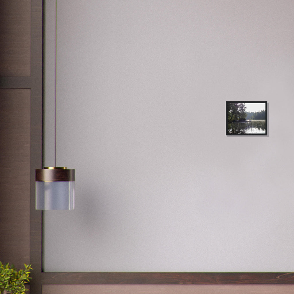 Morning Mist Canoe - Framed Poster - JDivine 