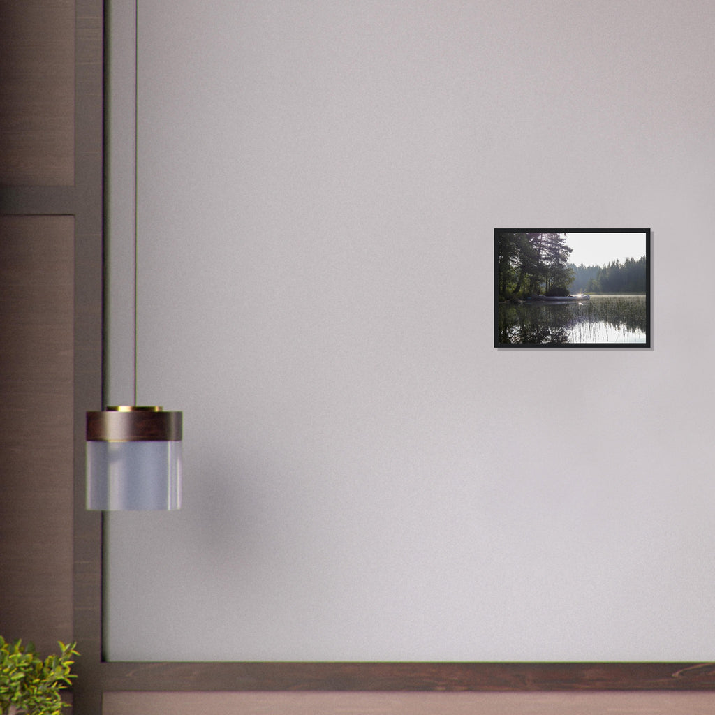 Morning Mist Canoe - Framed Poster - JDivine 