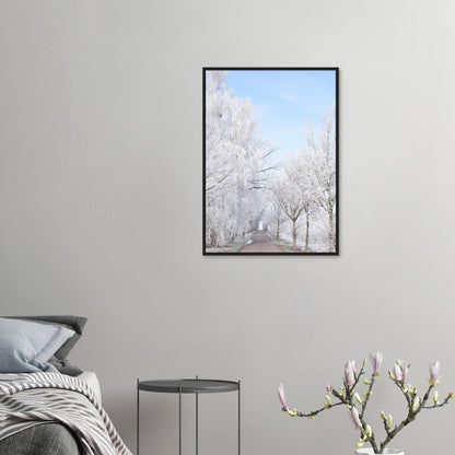 Winter's Silent Path - Framed Poster - JDivine 