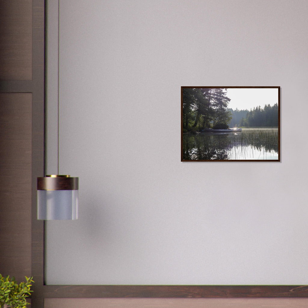 Morning Mist Canoe - Framed Poster - JDivine 