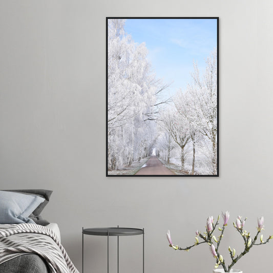 Winter's Silent Path - Framed Poster - JDivine 