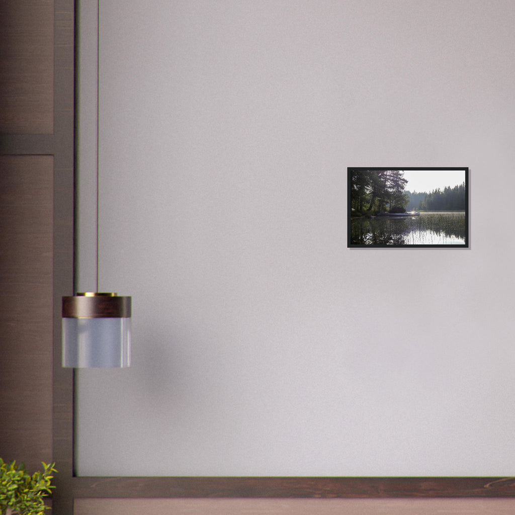 Morning Mist Canoe - Framed Poster - JDivine 