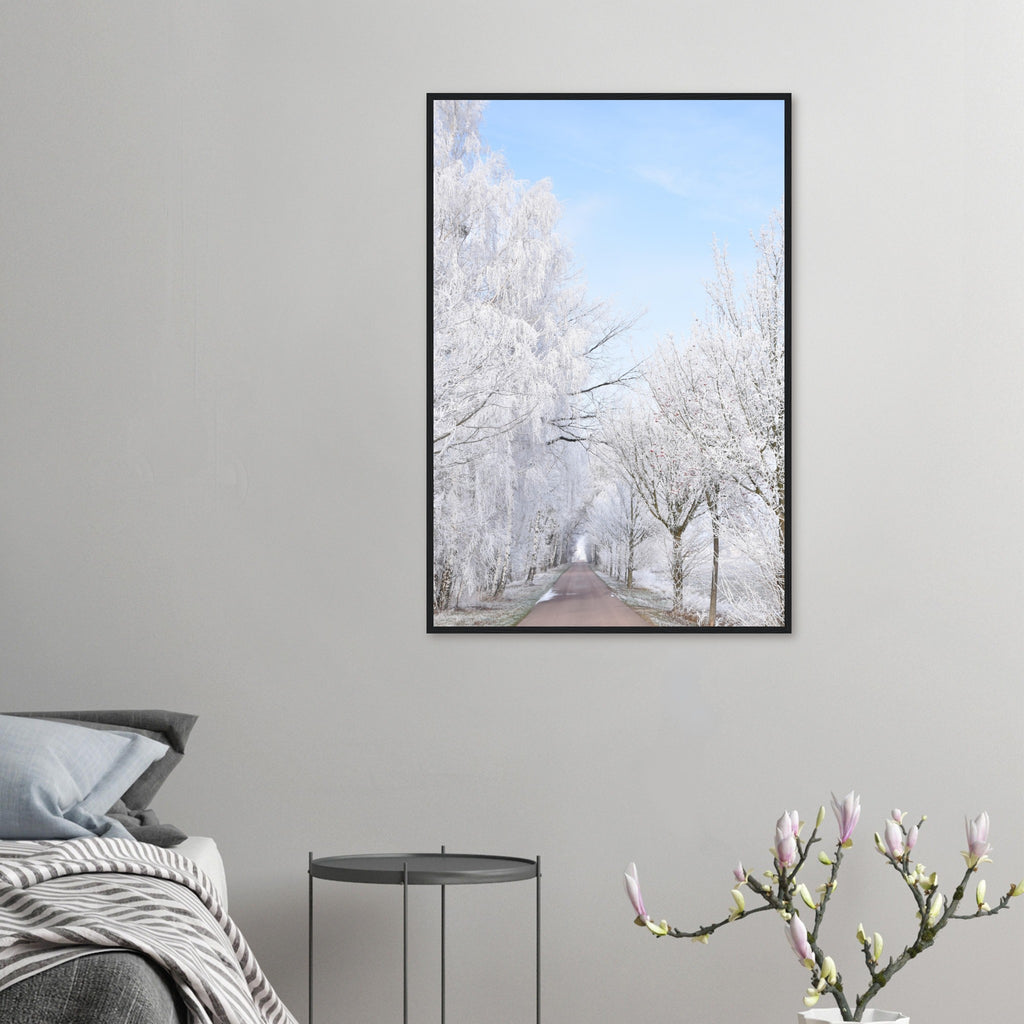 Winter's Silent Path - Framed Poster - JDivine 