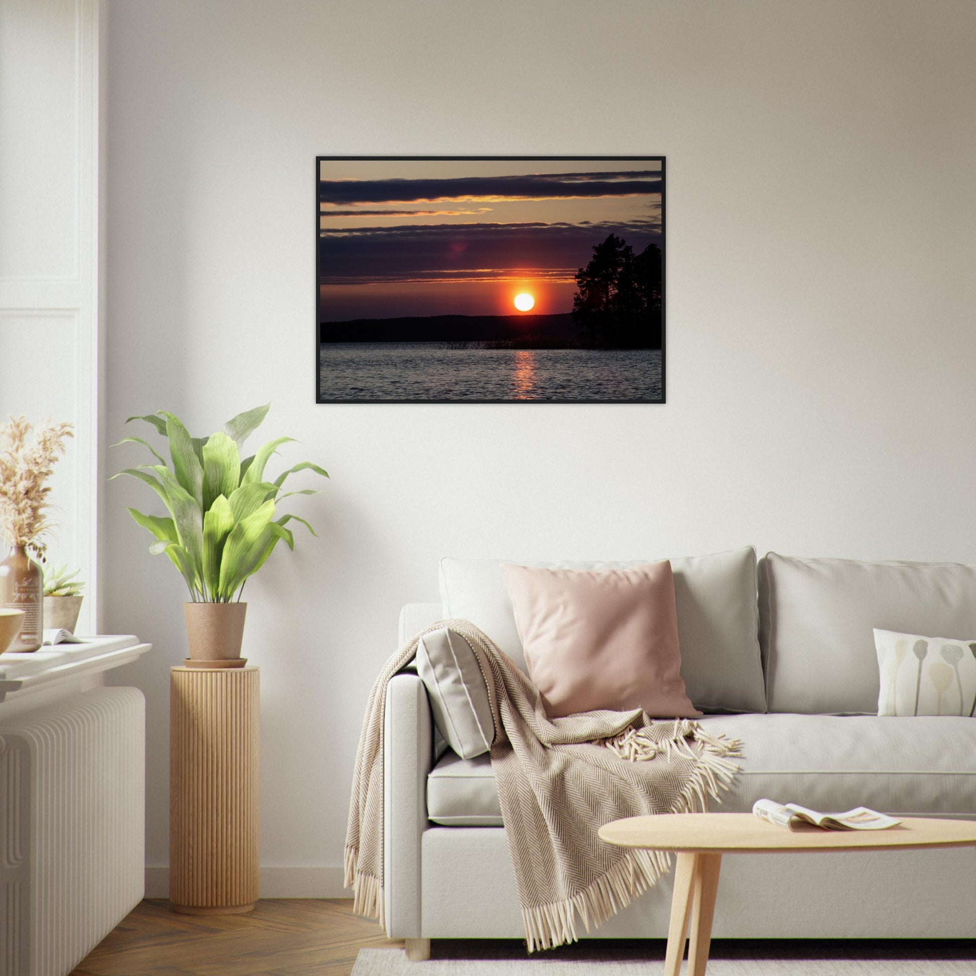 Crimson Lake Sunset - Framed Poster - JDivine 