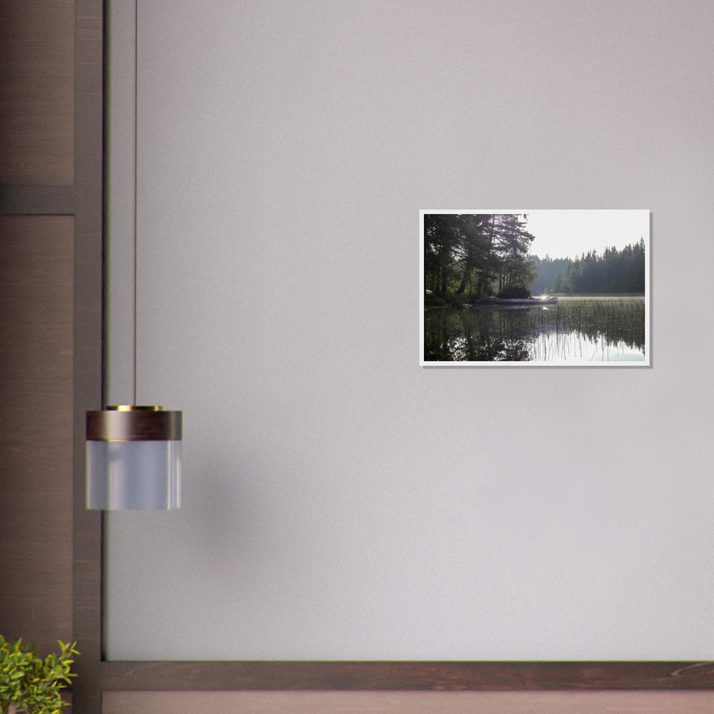 Morning Mist Canoe - Framed Poster - JDivine 