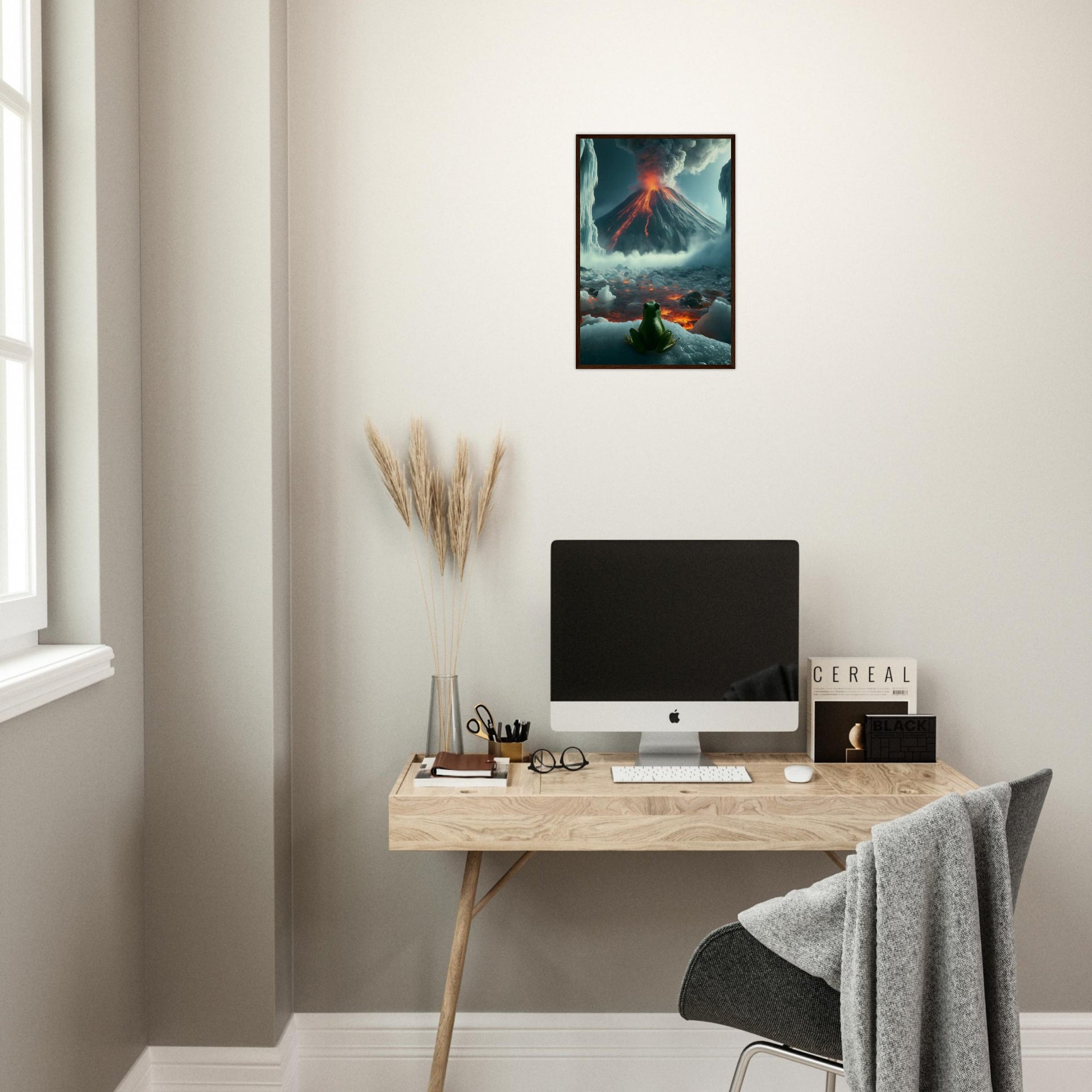 Arctic Contrast: A Tale of Fire and Ice - Framed Poster - JDivine 