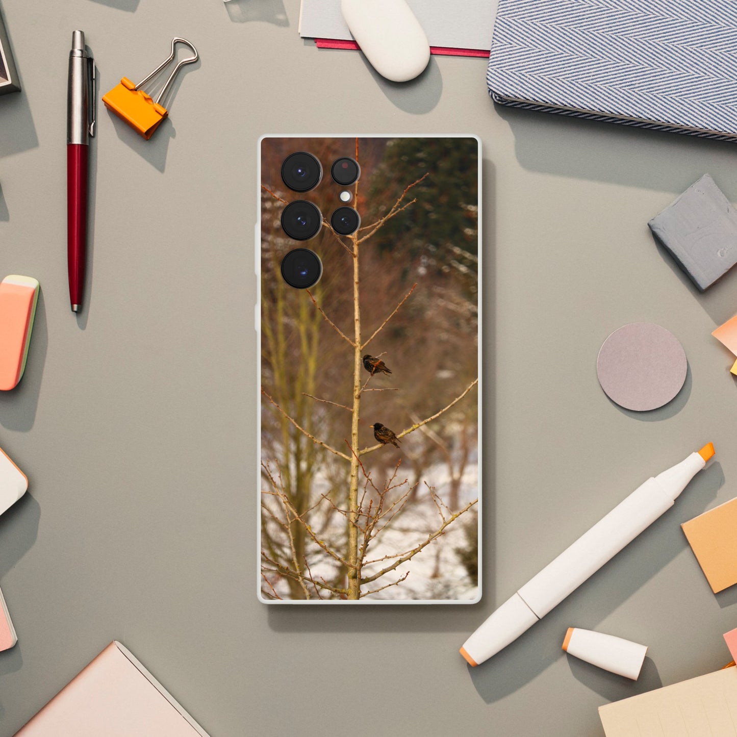 Feathered Winterday - Flexi Phone Case - JDivine 