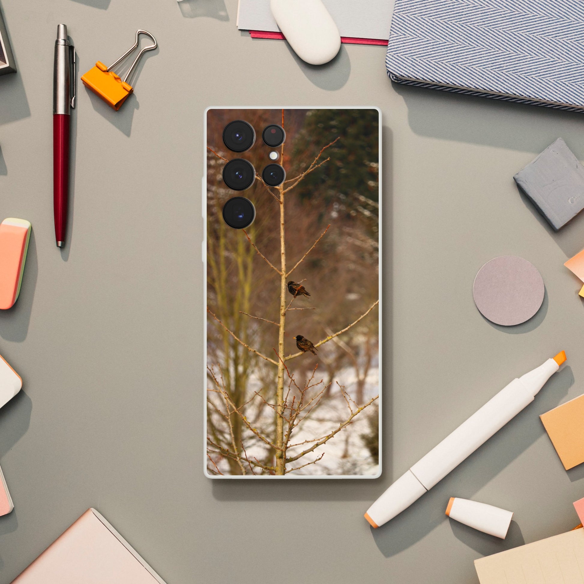 Feathered Winterday - Flexi Phone Case - JDivine 