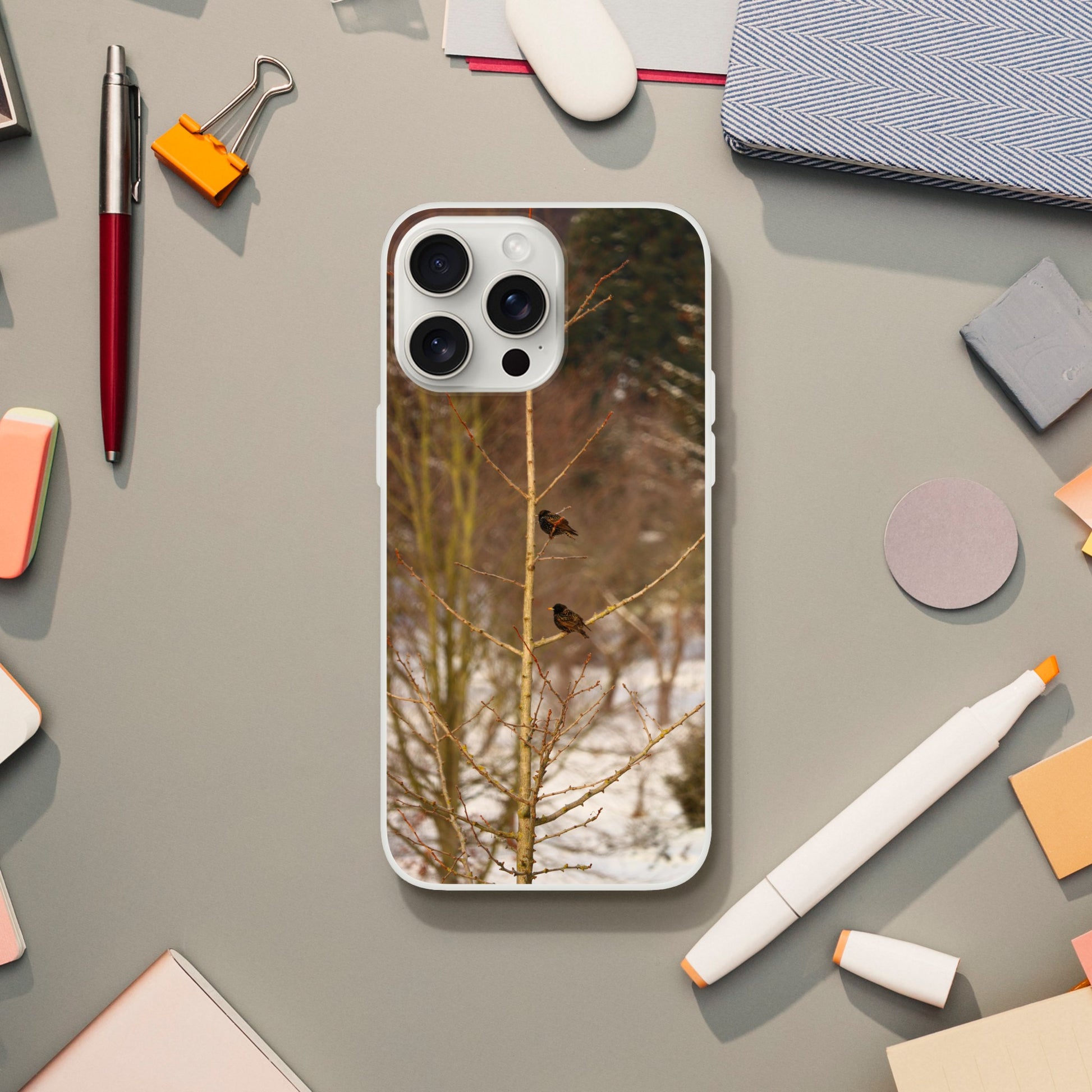 Feathered Winterday - Flexi Phone Case - JDivine 