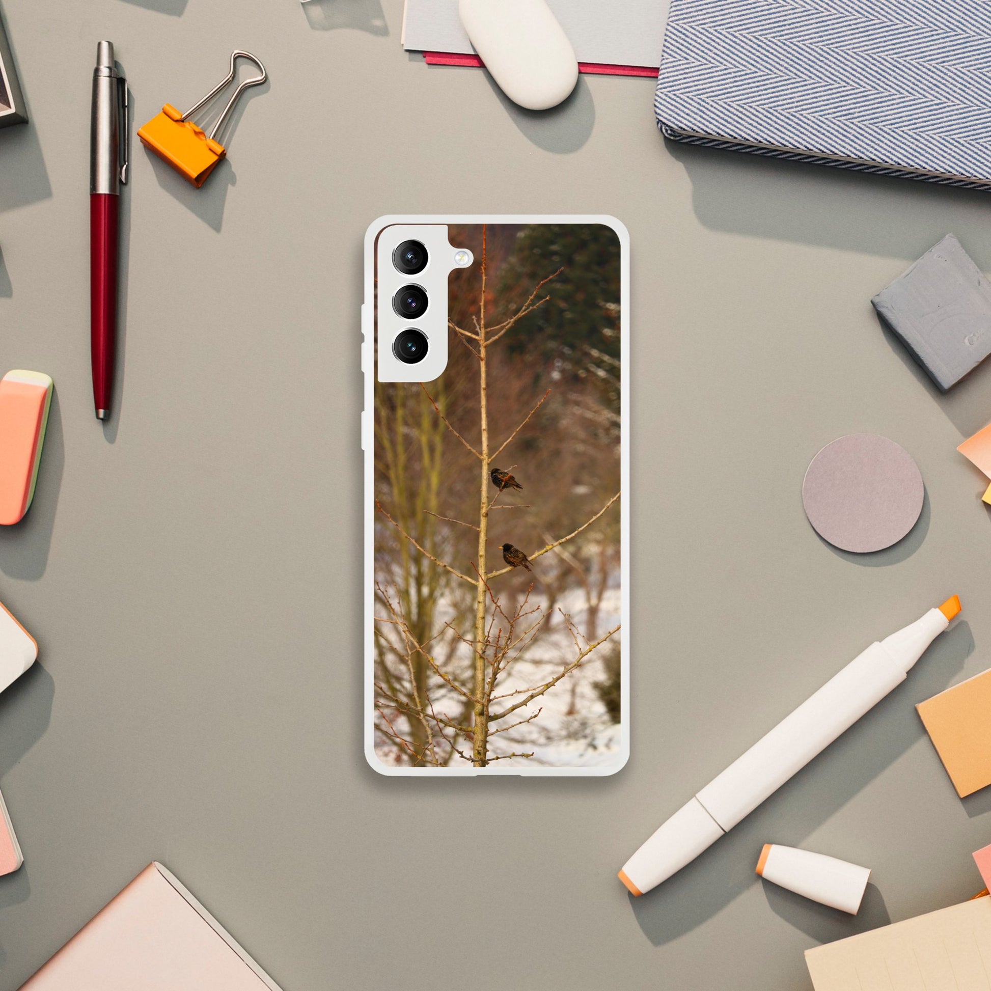 Feathered Winterday - Flexi Phone Case - JDivine 