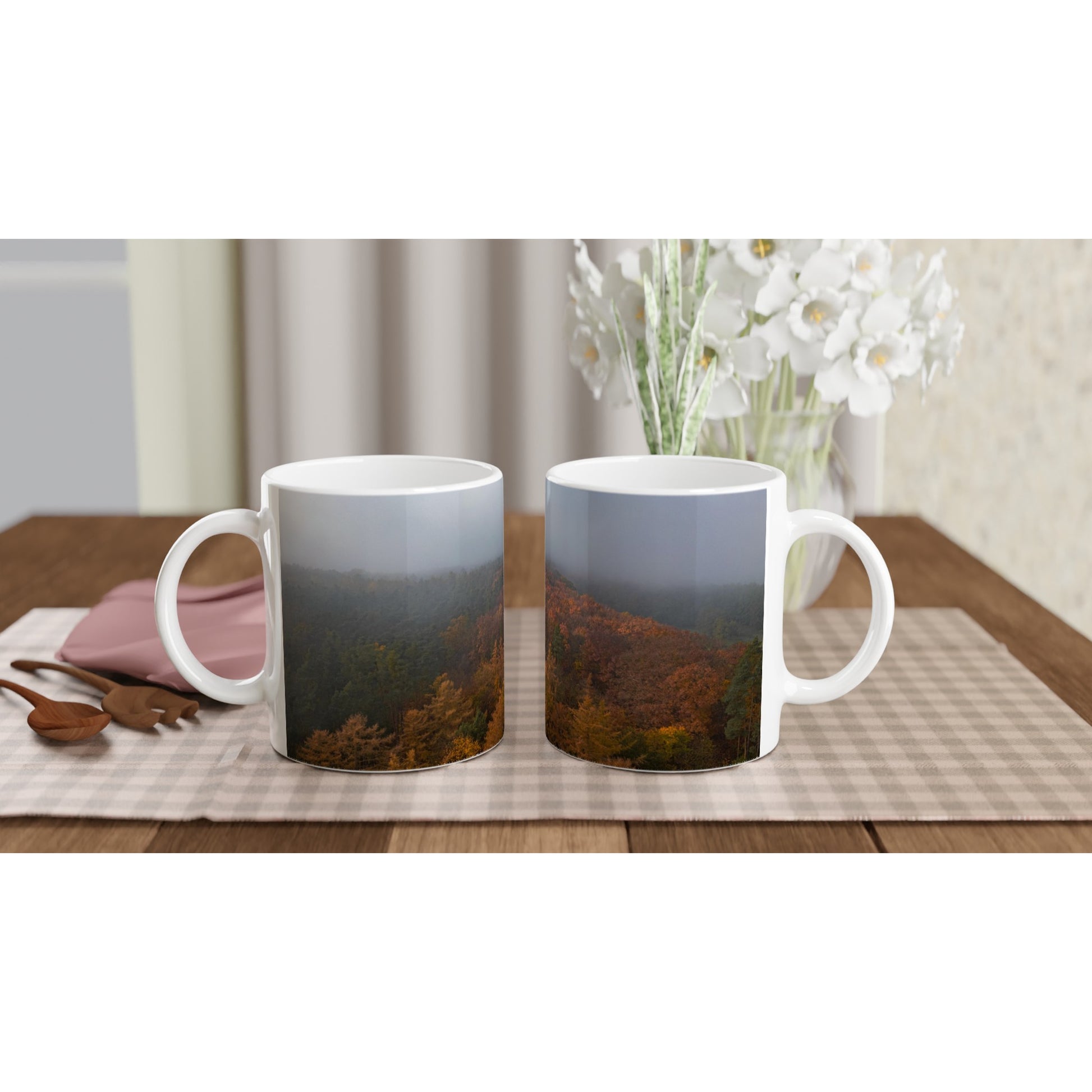 Misty Autumn Forest - Mug - JDivine 