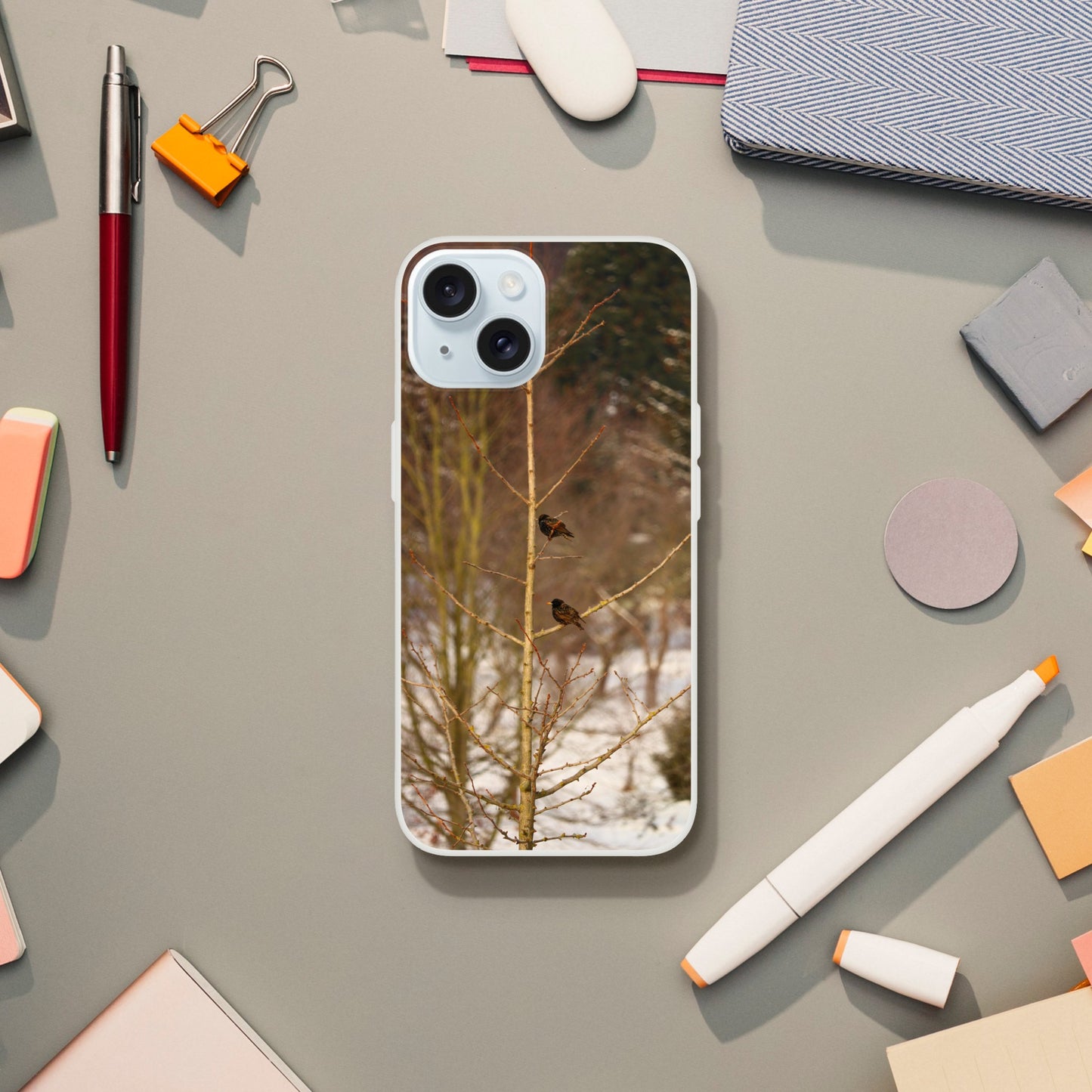 Feathered Winterday - Flexi Phone Case - JDivine 