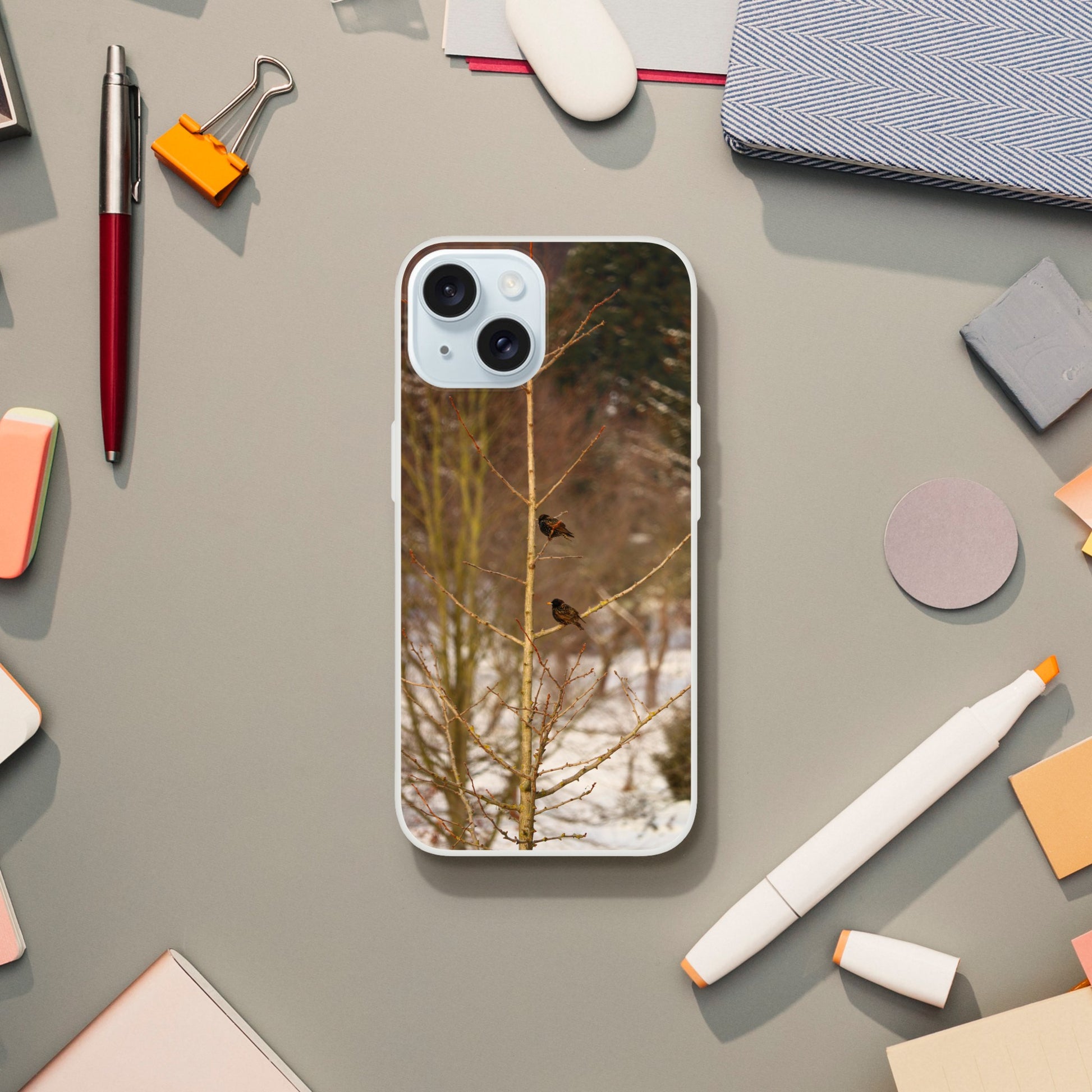Feathered Winterday - Flexi Phone Case - JDivine 